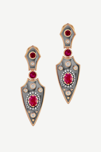 Elie Top Ruby Lance Earrings La Dame du Lac